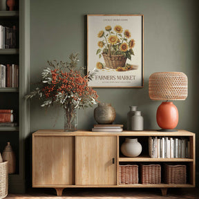 Farmers Market Sunflower Poster