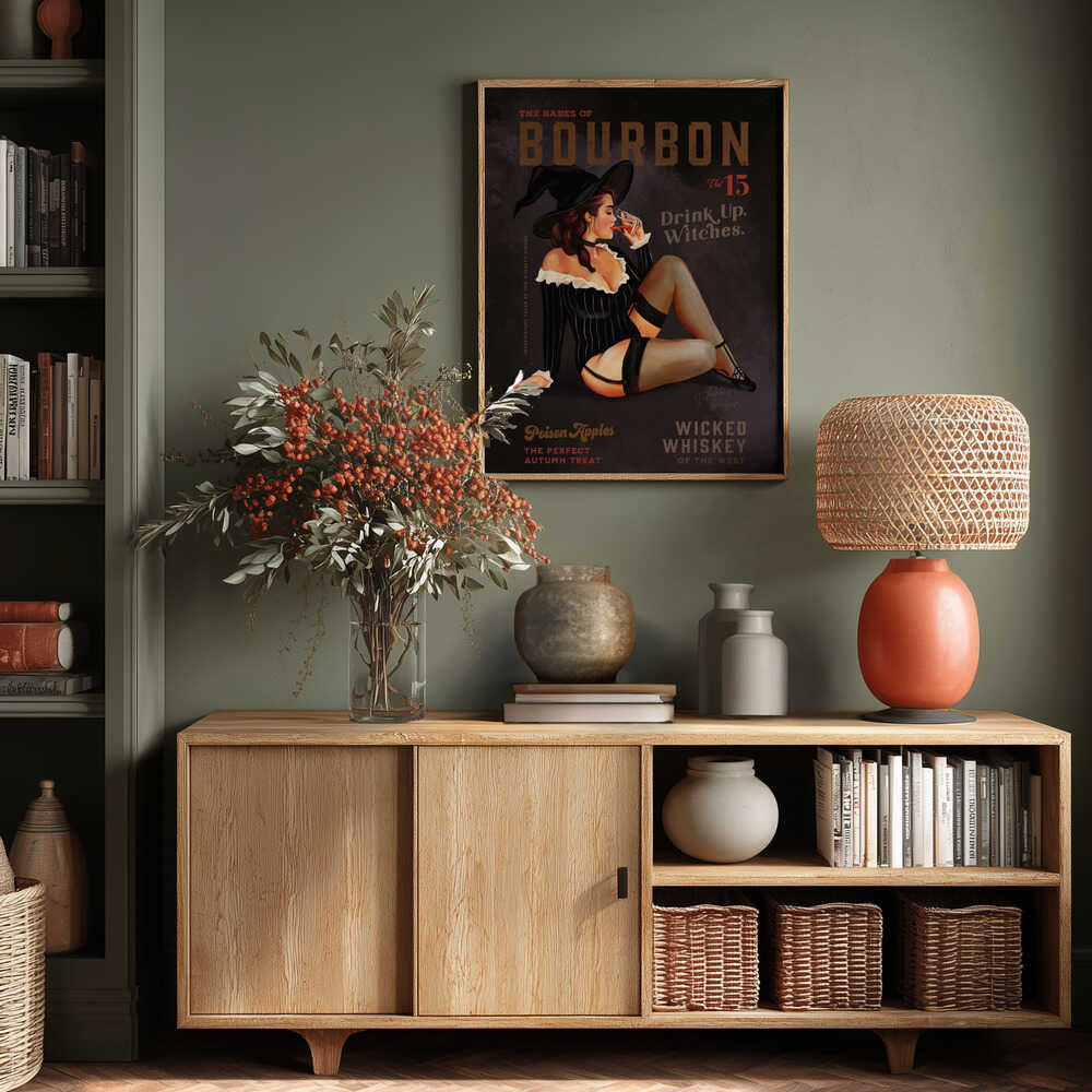 Babes of Bourbon October Halloween Witch Poster