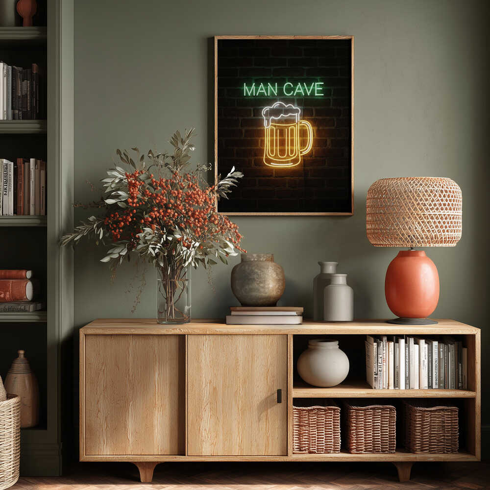 Man Cave Neon Sign No 2 Poster