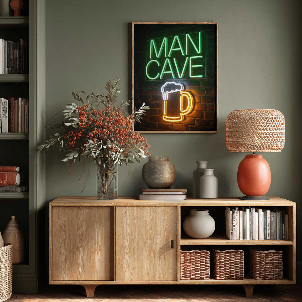 Man Cave Neon Sign No 1 Poster