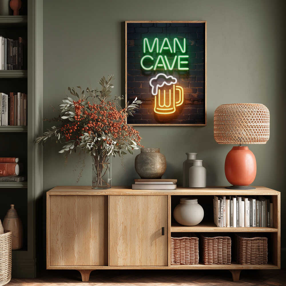 Man Cave Neon Sign No 3 Poster