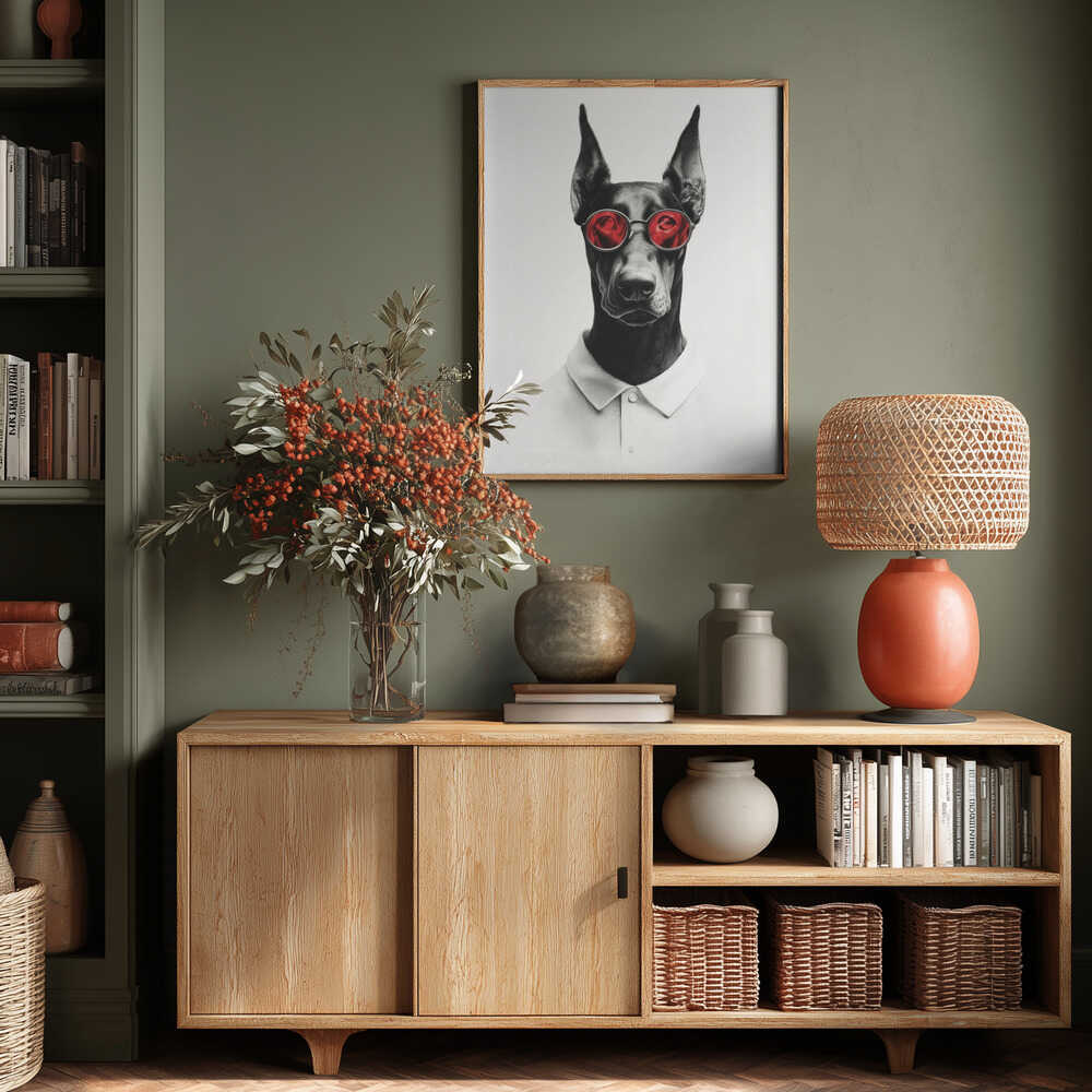 Doberman In Polo Shirt Poster