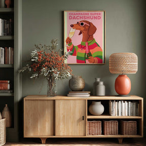 A3 Champagne Super Dachshund 01.png Poster