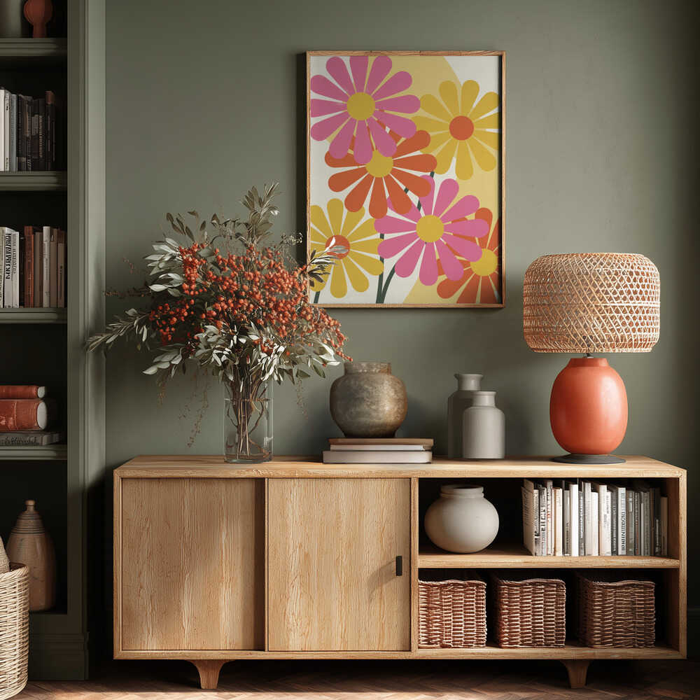Happy Flowers Poster
