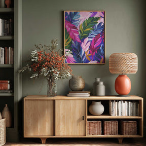 Vivid Jewel Leaves Poster