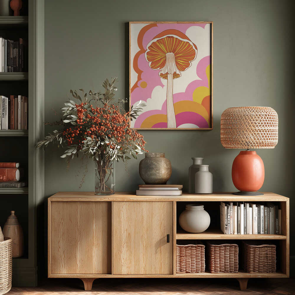 Retro Mushroom Poster