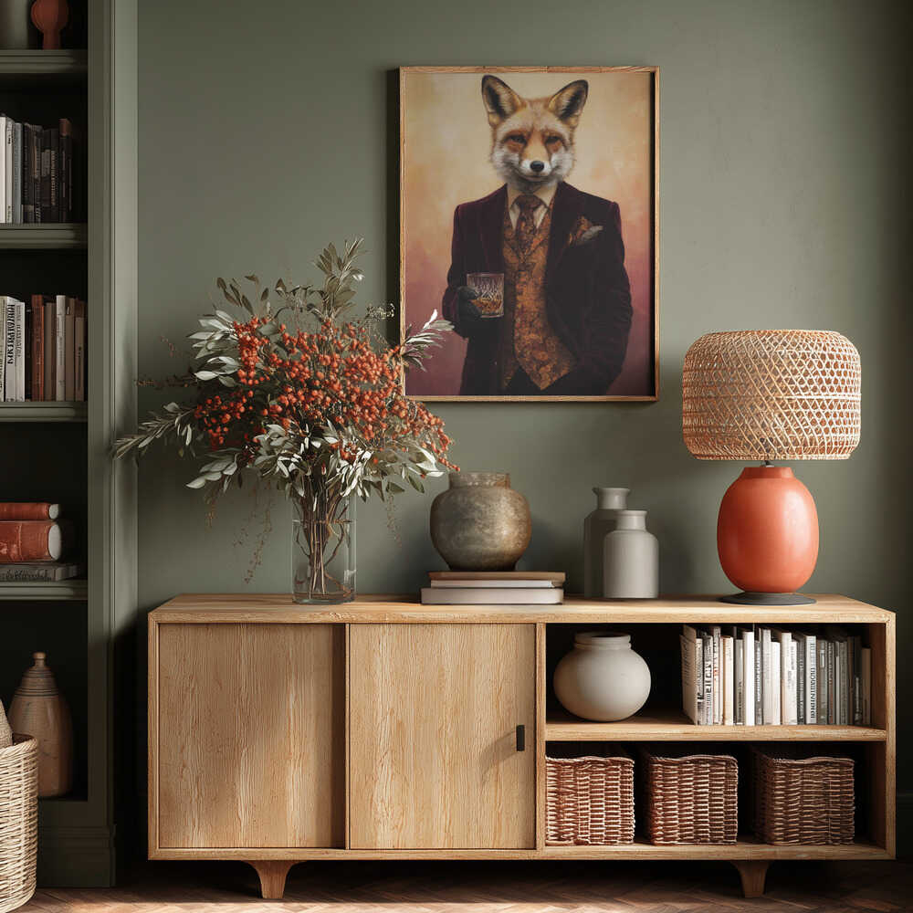 Fox In Velvet Suit Poster