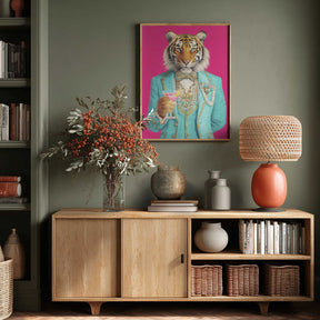 Cocktail Tiger Poster