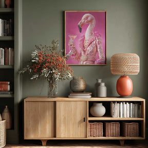 Flamingo In a Disco Jumpsuit Poster