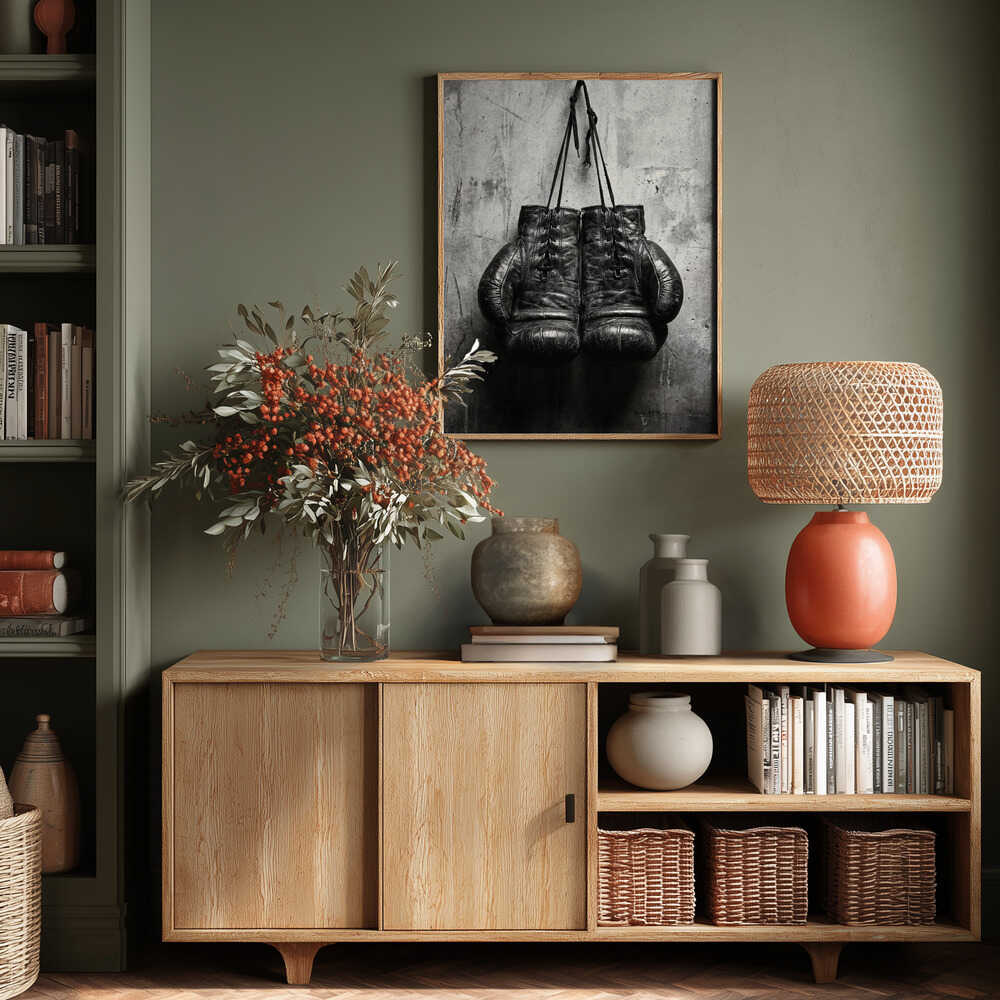 Retro Boxing Gloves Poster