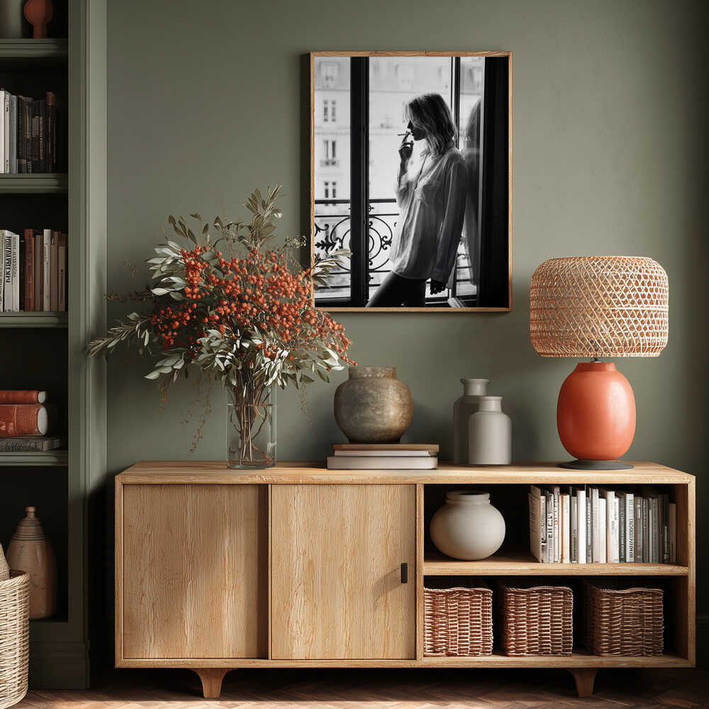 Smoking By the Window Poster