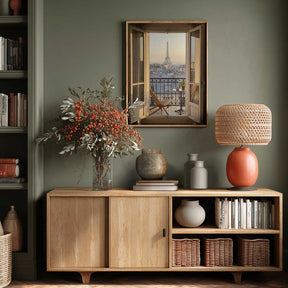 Parisian Balcony View Poster