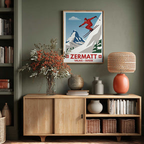 Zermatt Skiing Poster