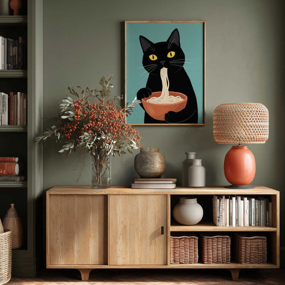 Noodle Cat No 2 Poster