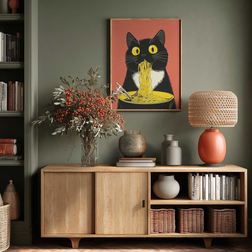 Noodle Cat No 6 Poster
