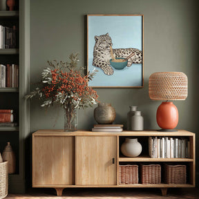 Noodle Snow Leopard Poster