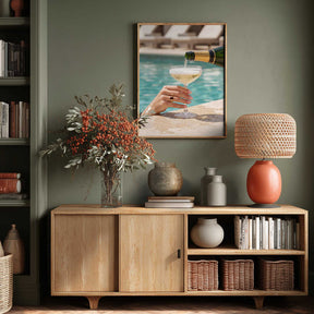 Luxury Poolside Champagne Poster