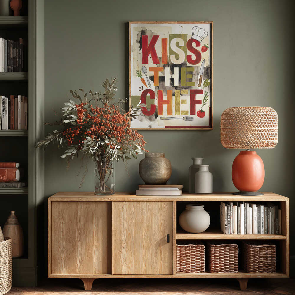 Kiss The Chef Kitchen Poster