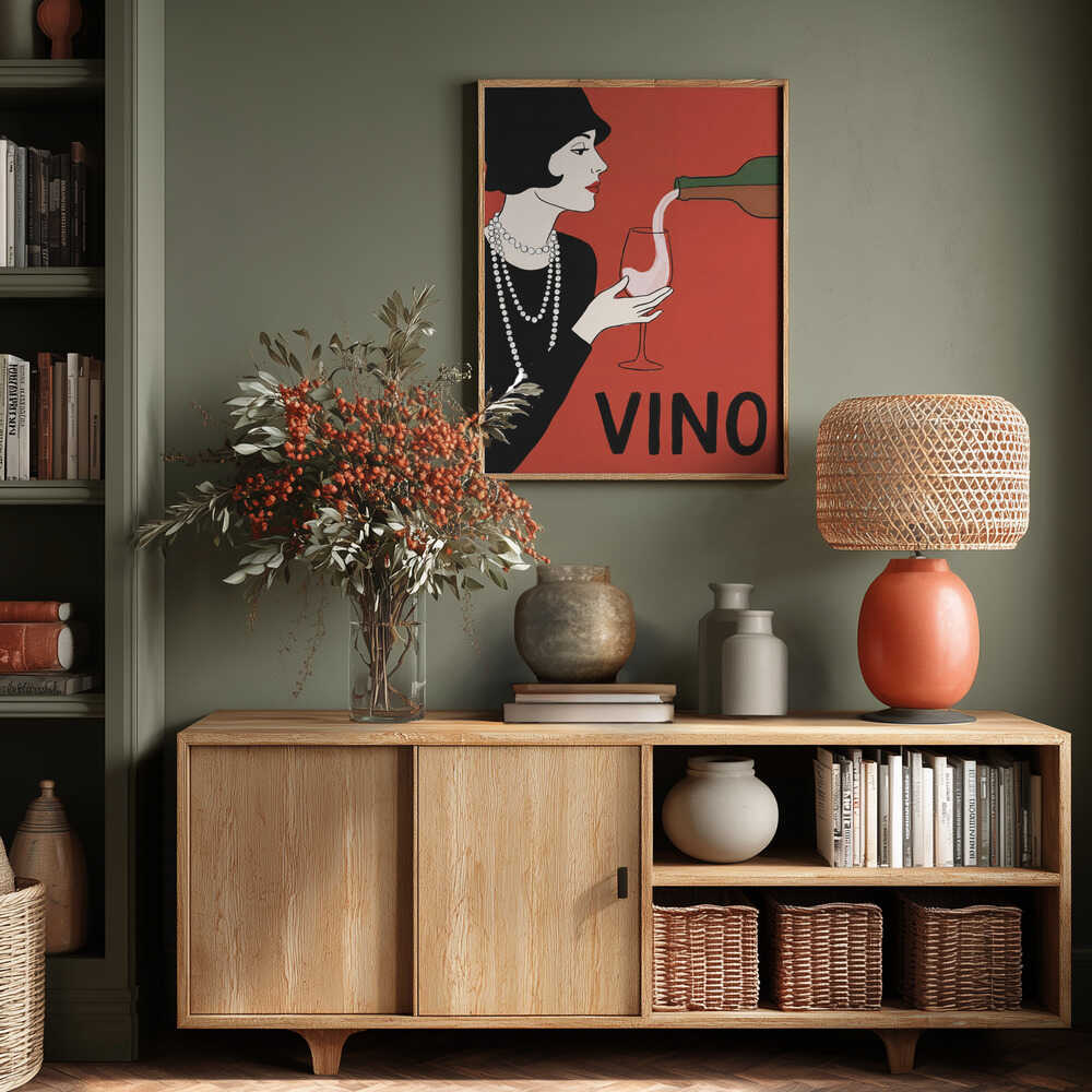 Elegant Flapper Wine Pour Poster