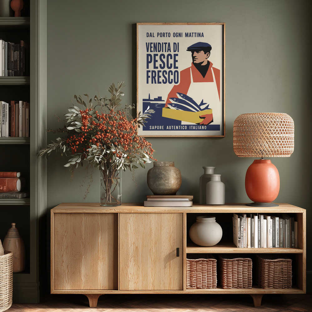 Italian Fish Market Poster