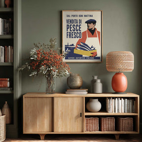 Italian Fish Market Poster