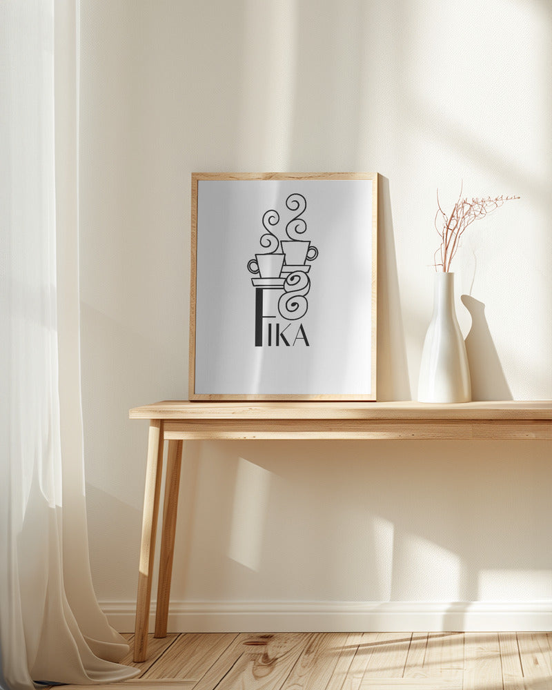 Fika line art illustration Poster