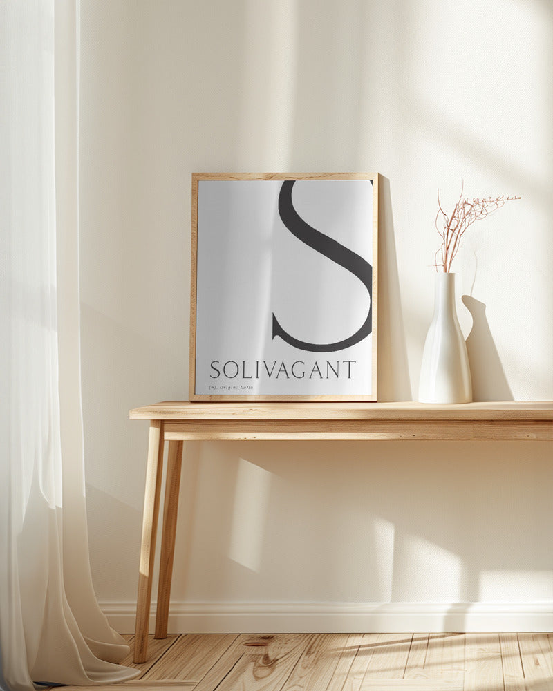 Solivagant definition typography art Poster