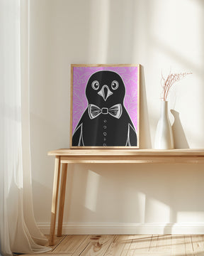 Penguin with bow tie Poster