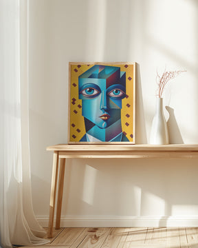 Cubist Abstract Face Poster