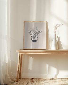 Tulips Flower Vase Line Art Print By Ivy Green Illustrations 4 5 Ratio Poster