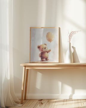 Teddy Bear and Balloon Poster