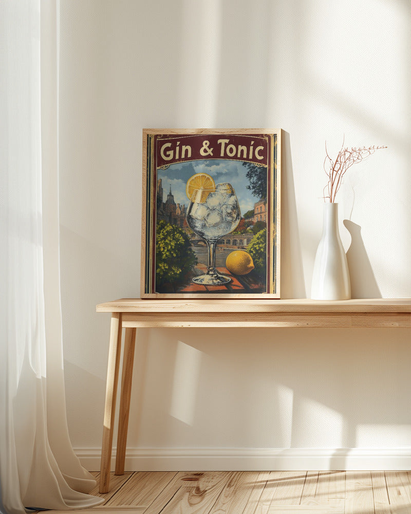 Gin &amp; Tonic Vintage Poster