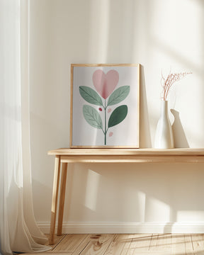 Heart Shaped Flower Poster