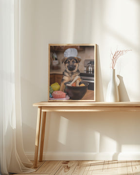 German Shepherd Puppy Chef Poster