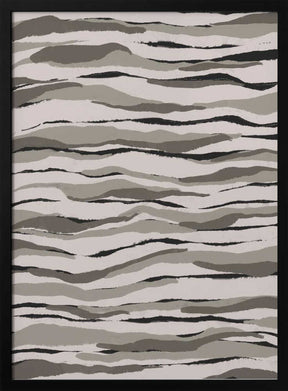 Monochrome Waves Poster