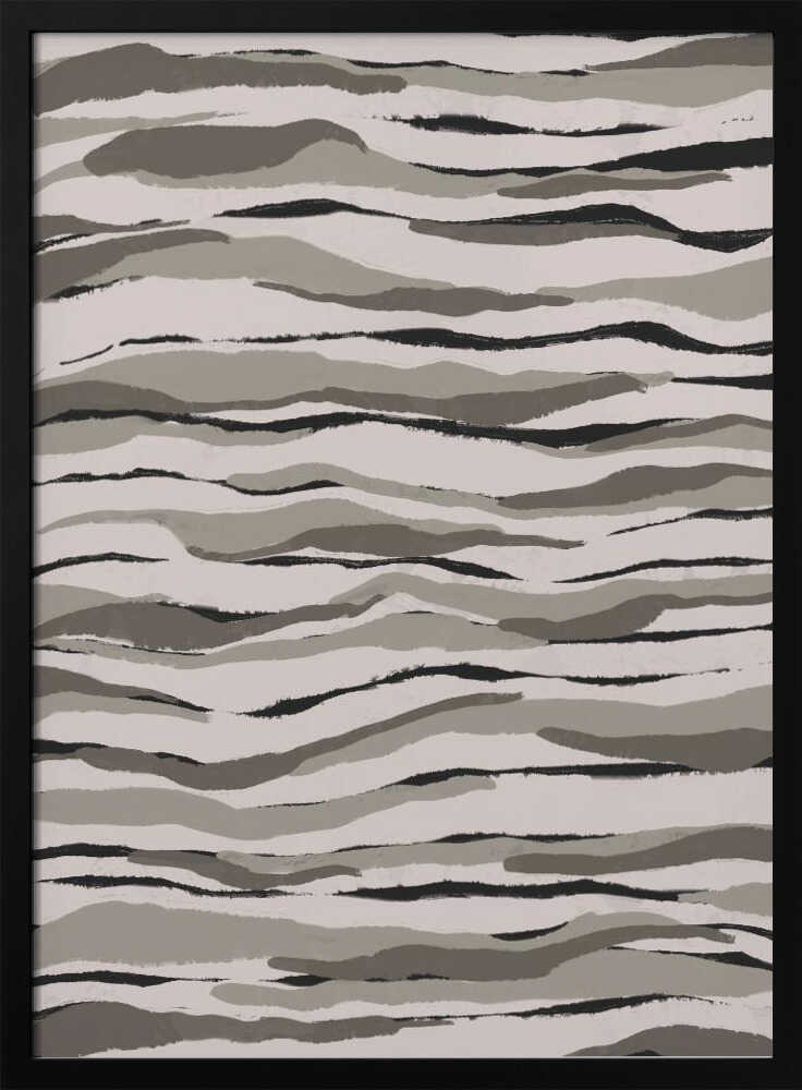 Monochrome Waves Poster