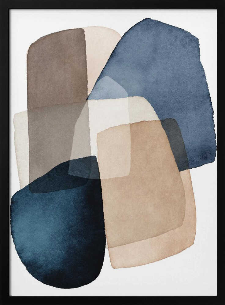 Blue Brown Blocks Poster