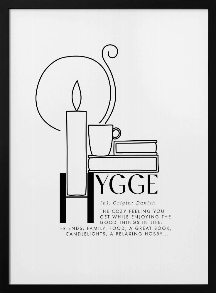 Illustrated hygge definition Poster