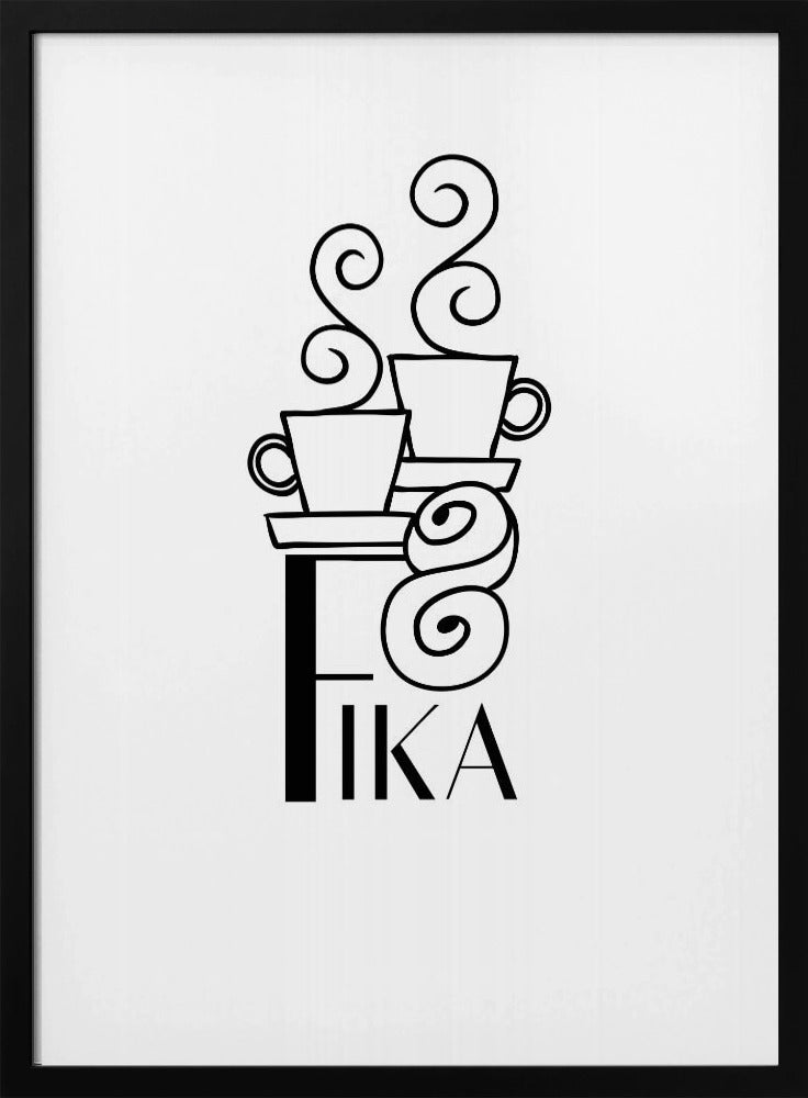 Fika line art illustration Poster