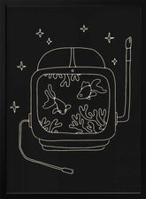 Astronaut and Fishes Poster