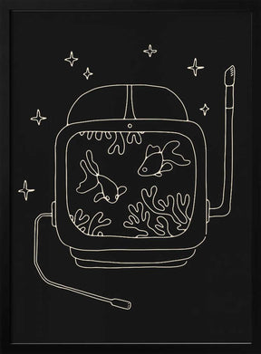 Astronaut and Fishes Poster