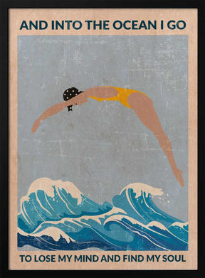 Into the Ocean (blue) Standard Wall Art Poster