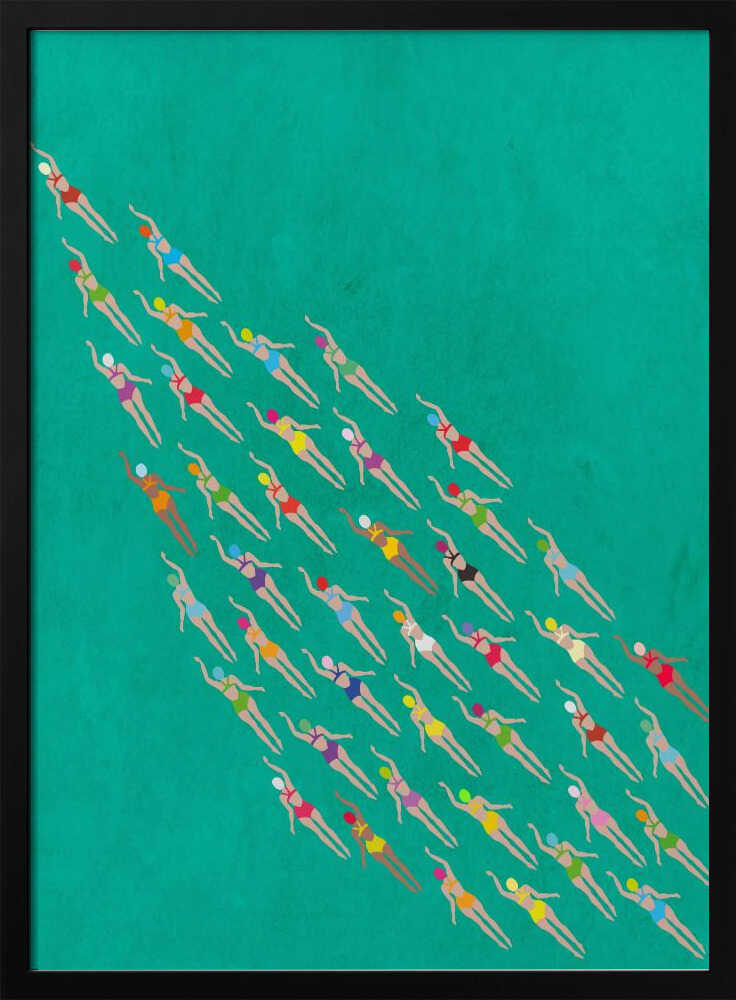 Racing Swimmers Poster