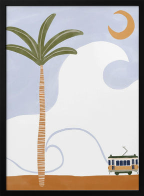 Little Tram On Beach Poster