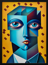 Cubist Abstract Face Poster