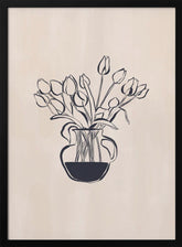 Tulips Flower Vase Line Art Print By Ivy Green Illustrations 4 5 Ratio Poster