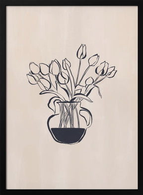 Tulips Flower Vase Line Art Print By Ivy Green Illustrations 4 5 Ratio Poster