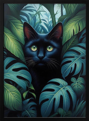 Cat In Bushes Poster