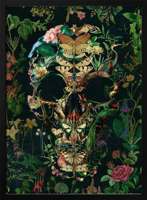 Papillon Skull Poster