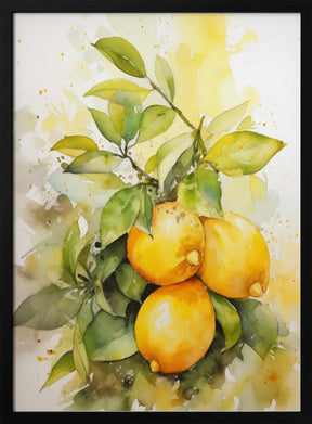 Lemons and Leaves Poster